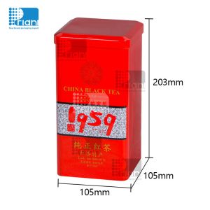 Buy cheap Food Grade Tea Tin Cans Tinplate Canister Airtight Rectangular Tea Tin Packaging from wholesalers