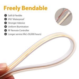 120LM/W Cob Flexible Led Strip Waterproof DC24V For Swimming Pool