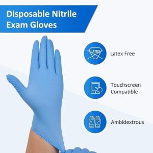 Buy cheap Stretch Durable Breathable Disposable Nitrile Exam Gloves with Logo Printing from wholesalers