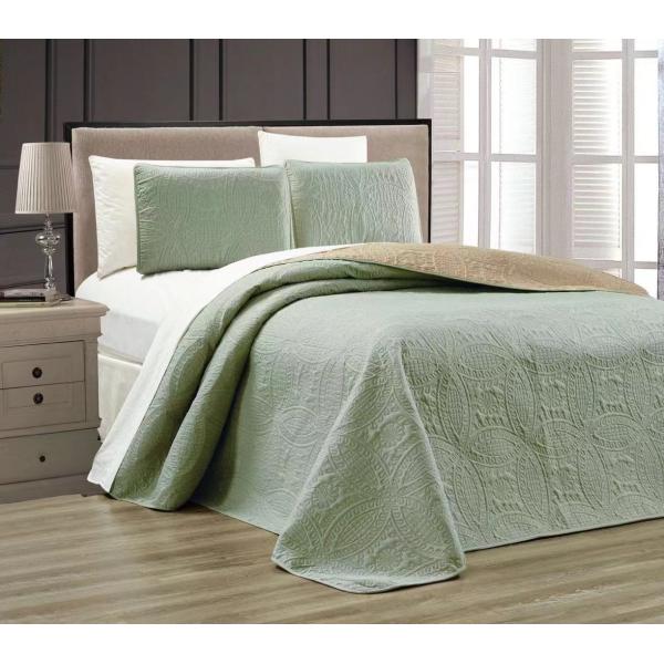 Buy cheap Soft Bicolor Ultrasonic Quilt Spread White Gray Beige Bedspreads King from wholesalers