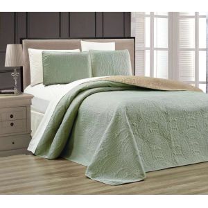 Buy cheap Soft Bicolor Ultrasonic Quilt Spread White Gray Beige Bedspreads King from wholesalers