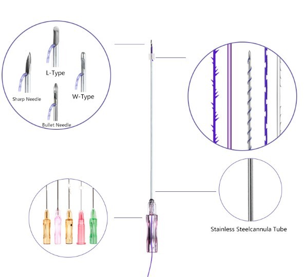 Quality 4D/5D/6D PDO Thread Lift Face Lifting Cog Mono Screw Absorbable Lifting Thread for sale