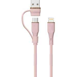 Buy cheap OEM Supported Pink 2-in-1 USB Cable USB-A USB-C to USB-C Connector from wholesalers
