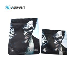 Three Side Seal Small Weed Packaging Mylar Bag Child Proof Zipper Mylar Bag