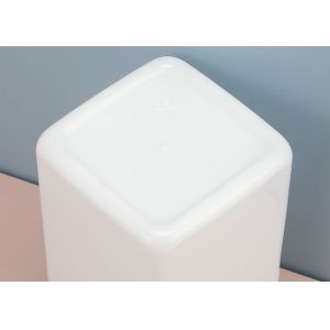 White Square Empty Plastic Bottles With Lockable Pumps 400ml