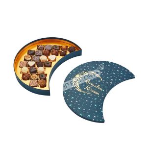Deluxe Moon Shaped Gift Box Chocolate Present Box With Food Safe Tray