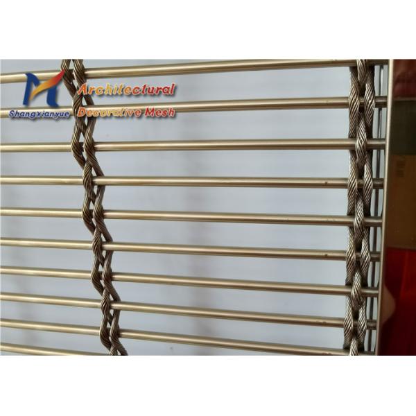 Quality Electrolytic Polishing Architectural Cable Mesh 80mm Facades Curtain for sale