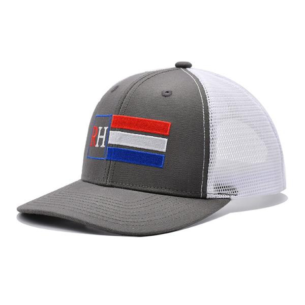 Buy cheap Pre curved Richardson 112 Trucker Hats 6 Panel Flat Embroidery Custom Logo from wholesalers