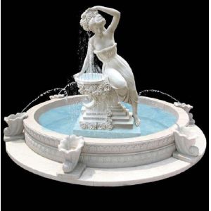 Buy cheap Garden stone fountain carving statue water fountain white marble sculpture ,stone carving supplier from wholesalers