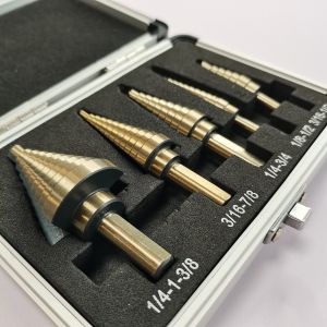 Buy cheap 5pcs HSS Titanium Step Cone Taper Triangle Shank Drill Bit from wholesalers