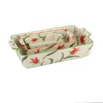 Buy cheap Flower Pattern Porcelain Ceramic Bakeware Sets 1mm Thickness For Kitchen ODM from wholesalers