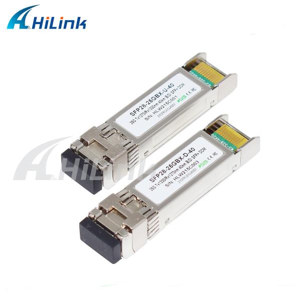 25Gb/s 40Km SFP28 BIDI Transceivers LC Single Connector Hot Pluggable Fully RoHS