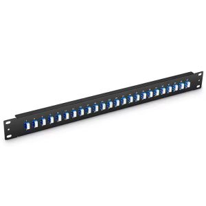 FHU 1U 19'' Fiber Adapter Panel, 48 Fibers OS2 Single Mode, 24 x LC UPC Duplex