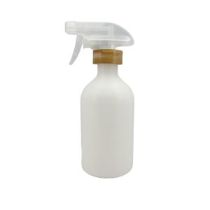500ml 16 Ounce Matte White Luxury Spray Bottle Square Gun Sprayer With Bamboo