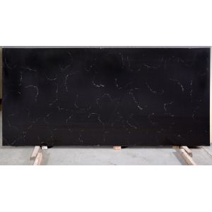 Buy cheap Marble Look Black Artificial Cararra Quartz Stone Slab Easy Clean from wholesalers