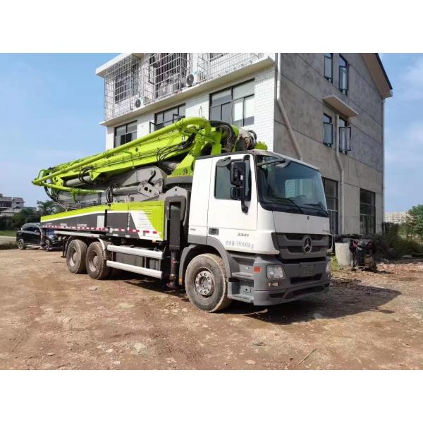 Quality Zoomlion 49m Semi-Dry Truck Mounted Concrete Boom Pump Feeding Height 1540 2018 Model for sale