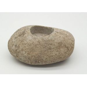 Buy cheap Natural River Stone Candle Holders , Stone Tea Light Holder Backside With Pads from wholesalers