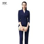 Buy cheap Fashion Custom Cotton Double Breasted Suit Clothing Pants for Women Ladies Office Suits from wholesalers
