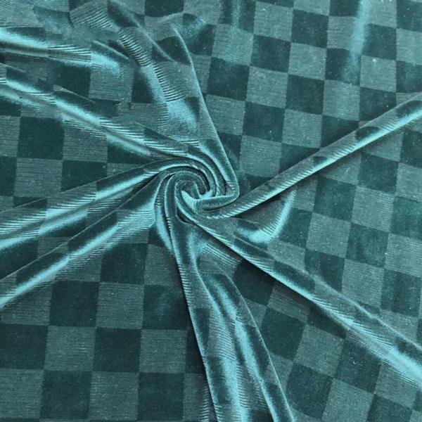 Quality Soft Embossed 260gsm Stretch Velvet Velour Fabric Plaid Velvet Fabric for sale