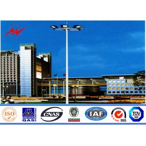 40M Gr65 Steel Tubular Pole / High Mast Light Pole Square Light Bracket For