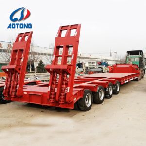 Semi-Trailer 150ton Heavy Duty 4 Line 8 Axle Low Bed Trailer with 32 Tyres and