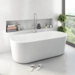 Buy cheap Oval Shape Fresh Pure Acrylic Sheet Free Standing Bathtub With Center Drain Placement from wholesalers