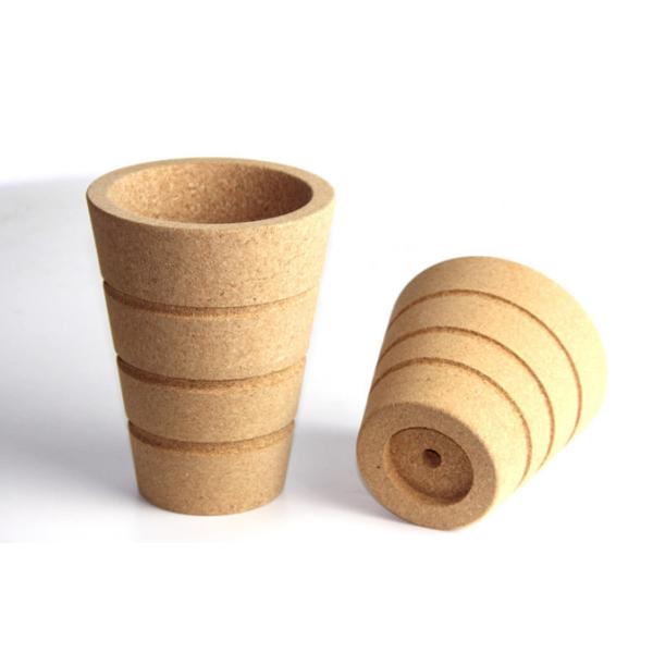 Quality LFGB Custom Cork Plant Pots Eco Friendly Recycled  Biodegradable for sale