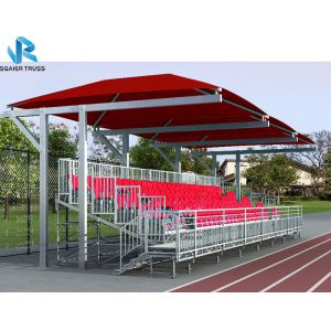 Bleachers seating demountable grandstand with guardrail for 3sides for renting