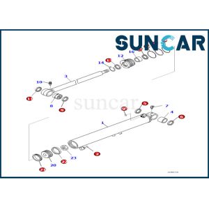 Buy cheap 707-98-57330 7079857330 Boom Swing Cylinder Seal Kit For PC45MR-5 PC45MR-5M0 Boom Swing Cylinder Sealing Kit from wholesalers