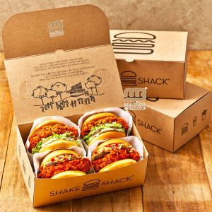 Fast food grade packaging burger box customized French fries and fried chicken
