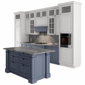 Modern Modular Kitchen Cabinets With Island PVC Finished And Quartz Stone Top