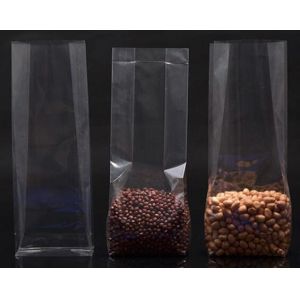 biodegradable custom printing self adhesive opp pp bopp pe square bottom clear