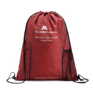 Buy cheap Custom Printed 190T Nylon Red Gym Drawstring Packaging Bags from wholesalers