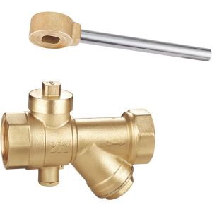 Buy cheap 1604 Magnetic Lockable Brass Ball Valve DN20 DN25 DN32 Stemhead Square Patterned with Meter Outlet and Built-in Strainer from wholesalers