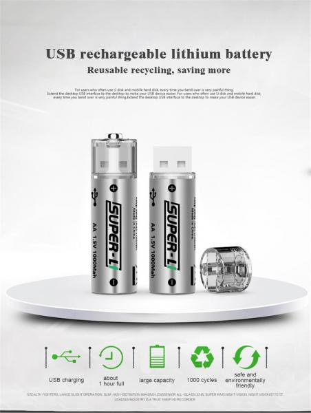 Quality USB rechargeable lithium battery, Reusable recycling, saving more for sale