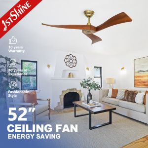 China Modern Gold Metal Ceiling Fan with Smart Control and Timer Yes Wooden Blades Included on sale