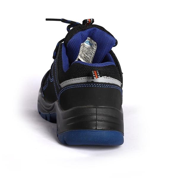 Shock Absorbing Steel Toe Lace up Low Cut Microfiber Safety Shoes with Anti Puncture Rubber Sole