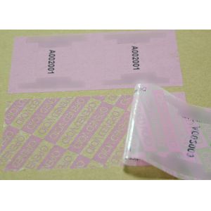 PET Film Material Printable Tamper Proof Labels Reveal Hidden Message