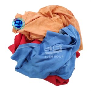 China Free Sample 10Kg Dark Color Cleaning Industrial Wiping Rags Cut T Shirt Used Cotton Rags on sale