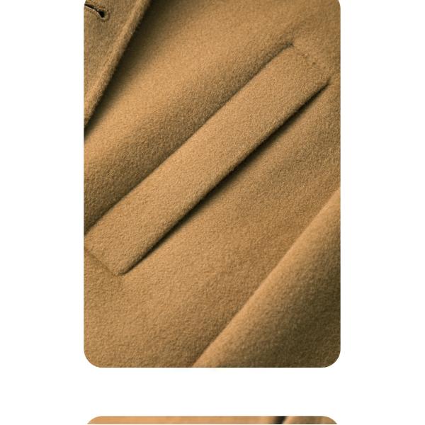 Cotton Lapel Men's Winter Coat Oversized Single Breasted Trench Jacket for Cold Days