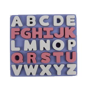 Food Grade Kids Silicone Puzzle With Letters Alphabet Shape