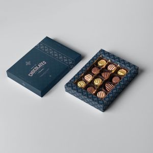 Buy cheap Gold Foil Printing Handling Custom Made Recyclable Chocolate Box For Christmas from wholesalers