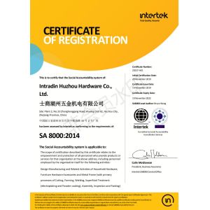 Intradin (Shanghai) Hardware Co., Ltd. Certifications