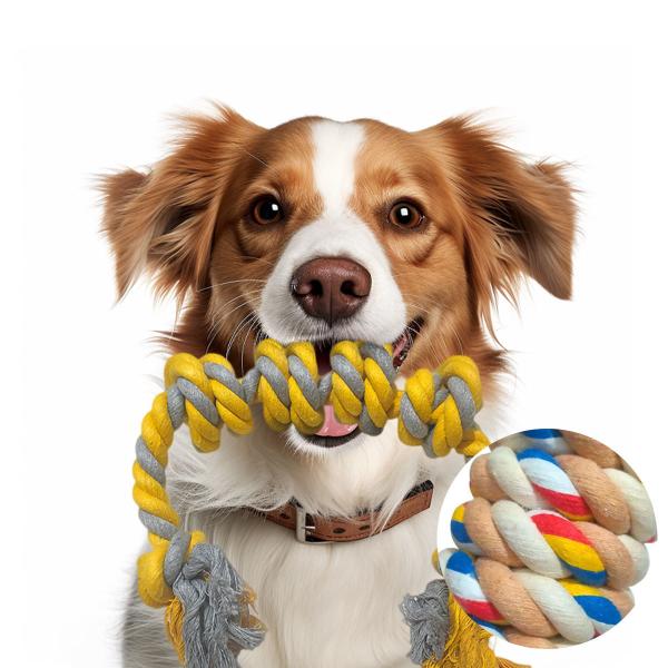 Buy cheap Chewer Toy Large Dog Aggressive Colors Crocheted Indestructible Rope Polyester Material from wholesalers