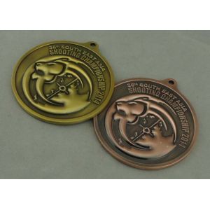 Buy cheap Antique Brass Zinc Alloy Shooting Medals Die Cast With 3D from wholesalers