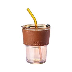 Buy cheap OEM ODM 400ml Glass Coffee Cup / Mug With Lid And Straw from wholesalers