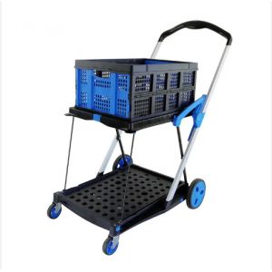 Buy cheap Trolley Double Folding Basket Trolley Easy Maneuvering from wholesalers