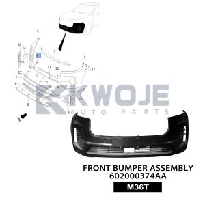 OEM 602000374AA Front Bumper Assembly Car Part Body Kit BLACK for EXEED VX