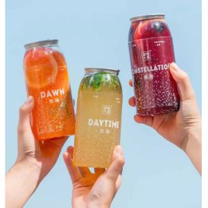 Buy cheap Popular Design Reusable Can for Fruit Juice clear Plastic Juice Cans Juice in Pet Can with Factory from wholesalers