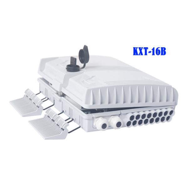 Quality 2 Into 16 Out Overhead Fiber Optic Distribution Box Splicing Black Holding Pole Gray for sale